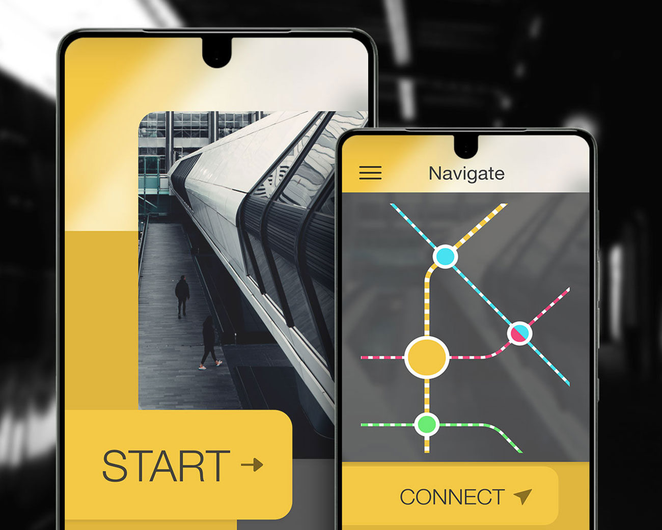 a clickable image showing phone screens with navigation material